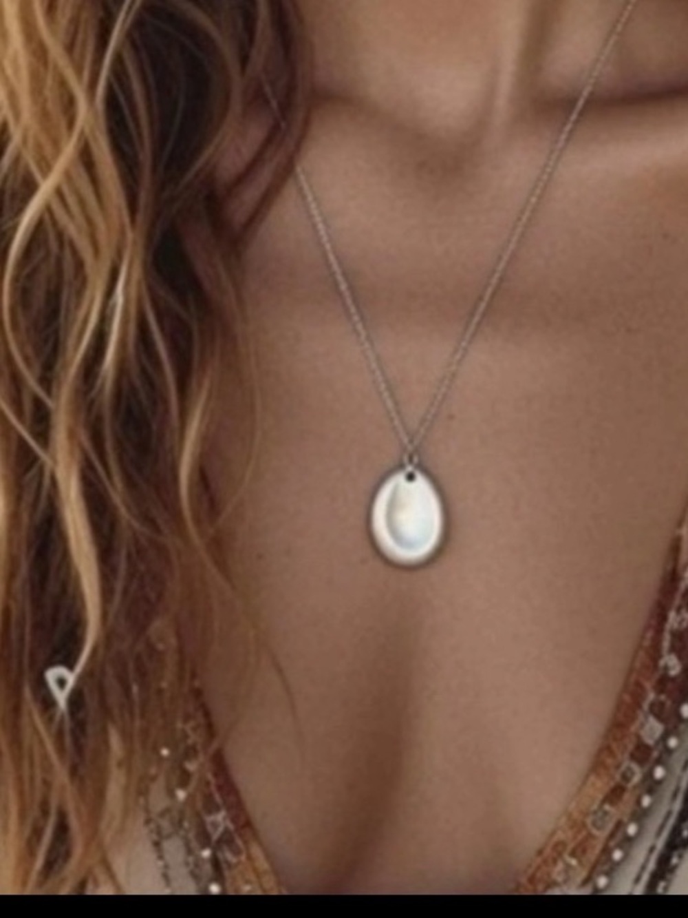 NWT Free People Open‎ Locket Boho Silver Western Necklace, 16-18”